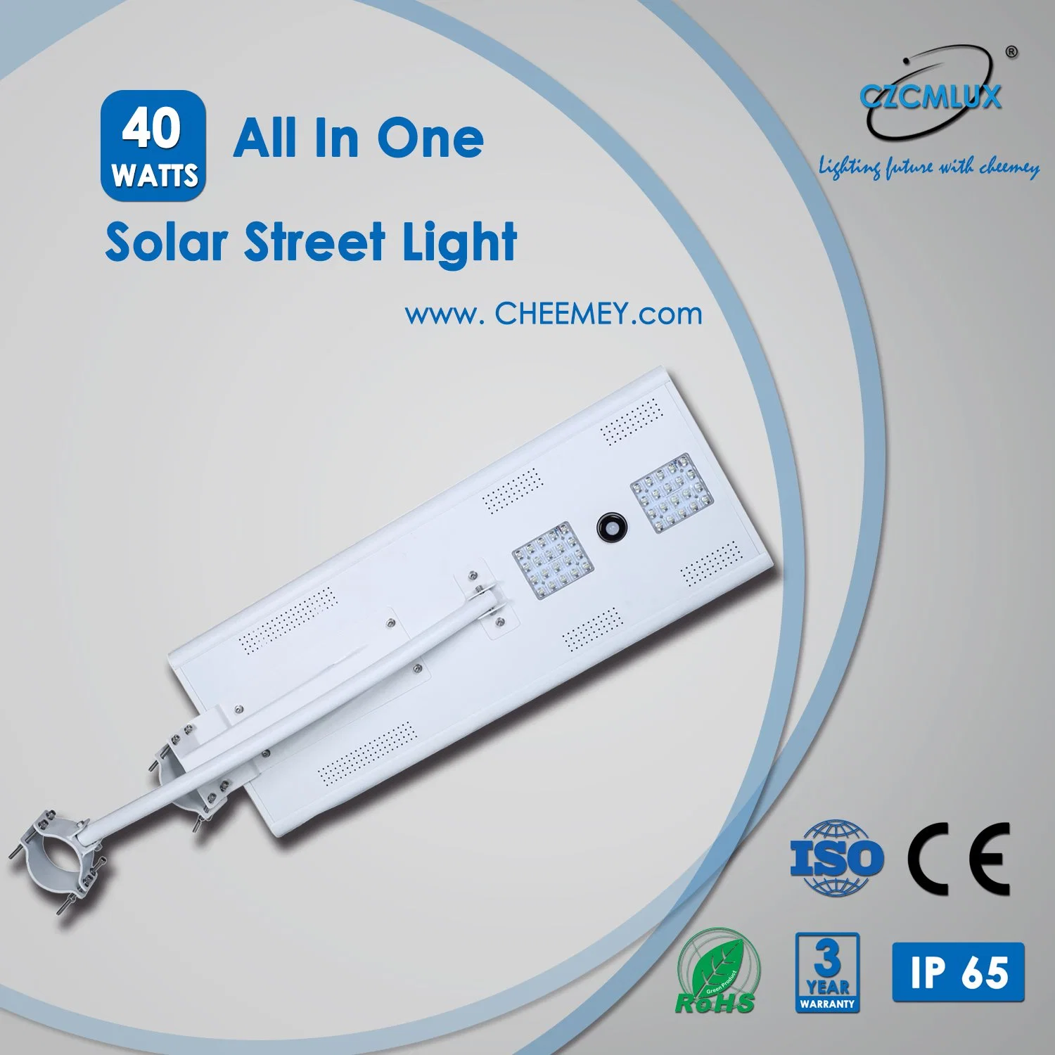 3W-120W LED Outdoor IP65 All in One Solar Power Street Road Light