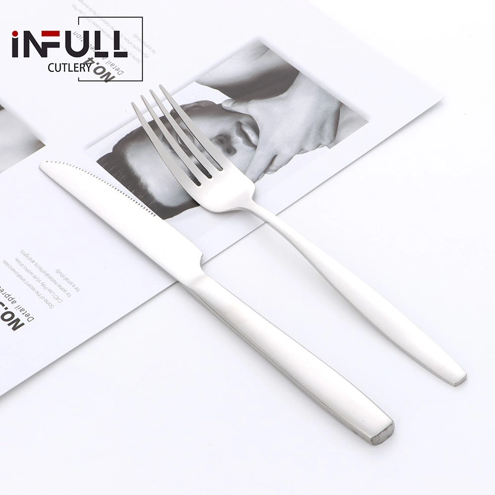 Silver Stainless Steel Flatware Set for Home Kitchen Cafe