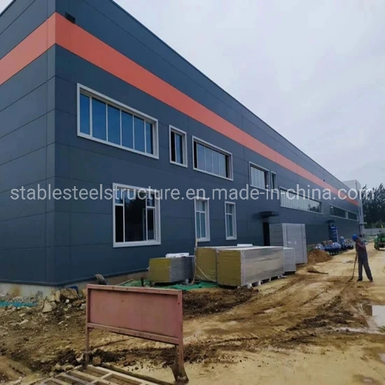 Prefabricated Warehouse Godown Building Construction Prefab Light Modular Metal Steel Structure