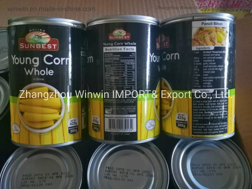 Canned Baby Corn Whole Spear in Brine Good Price