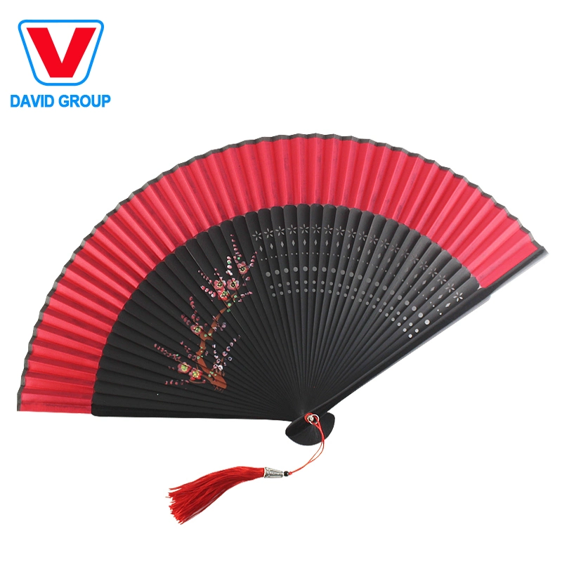 Châssis de bambou promotionnel chinois ventilateur de la main de papier