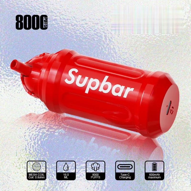 Mini vape Supbar 8000puffs 18ml Electronic Disposable/Chargeable Electronic Cigarette