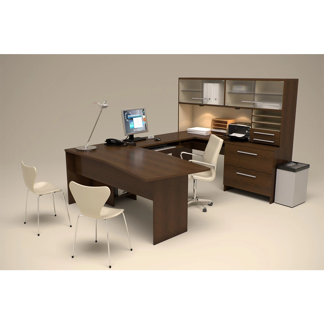 Современный дизайн U-образный офисный элемент в Melamine Finish Стол для мебели