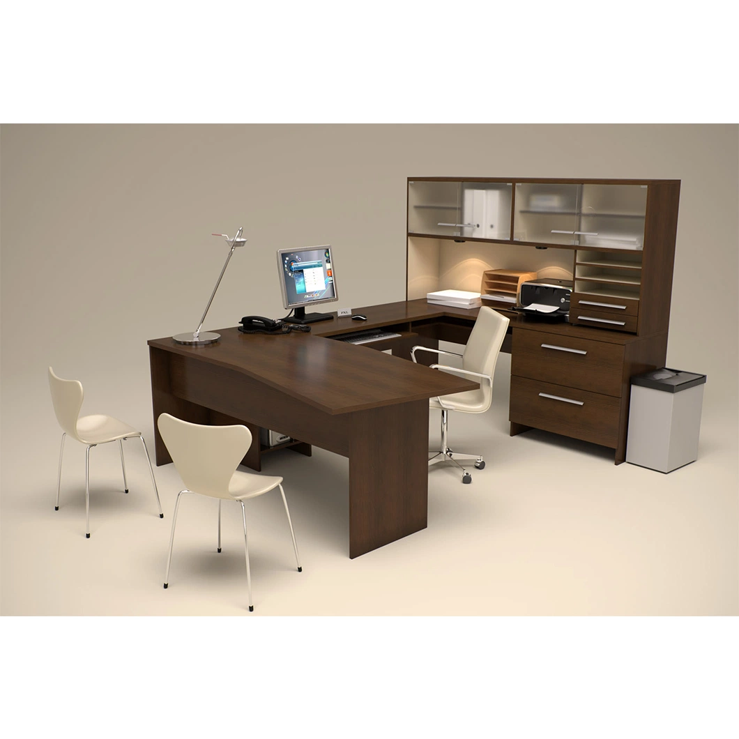 Modern Design U Shaped Office Desk Item in Melamine Finish Furniture Office Table