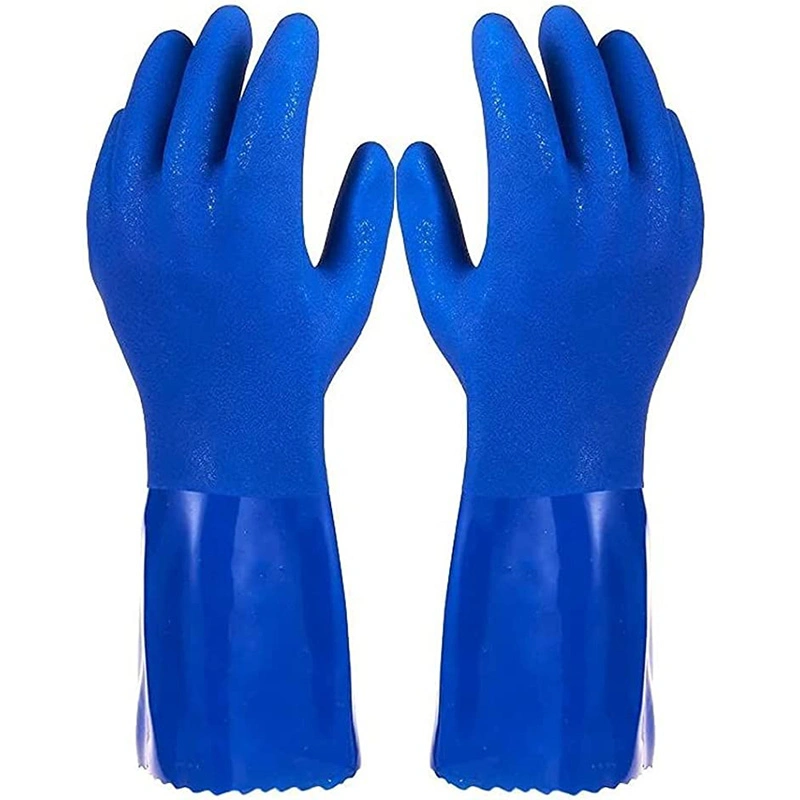 High quality/High cost performance  Safety Work Labor Rubber PVC Gloves Factory Price