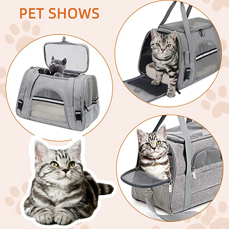 Sac de transport pour animaux de compagnie respirant sur mesure approuvé par les compagnies aériennes pour chiot chat.