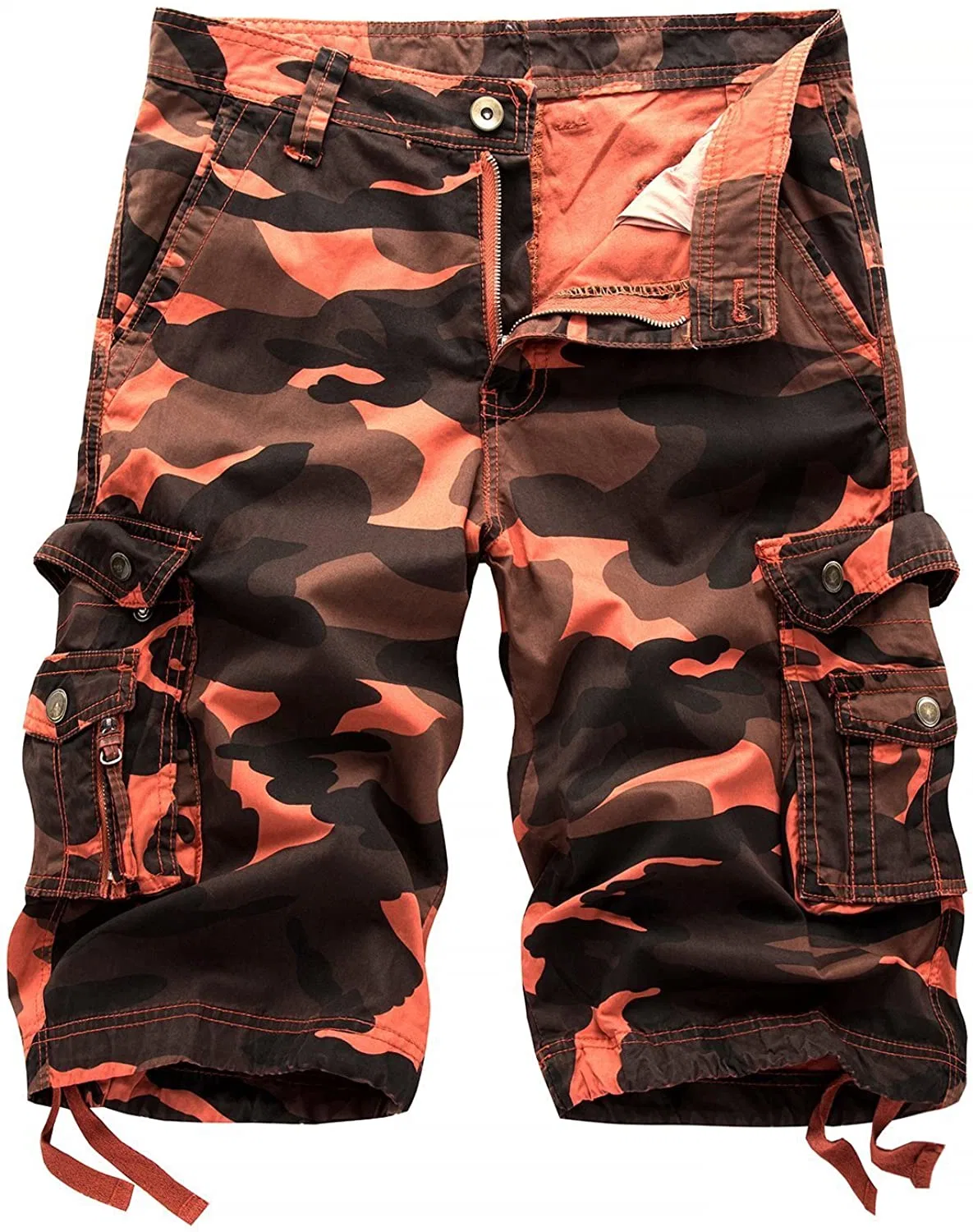 Colocar Comouflage relajado al aire libre Camo Cargo Shorts para hombres