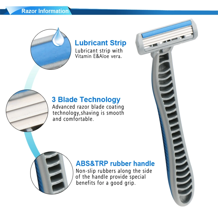 Custom Logo Triple Blade мужчины бритвенные бритвы 3 бритье лезвий Одноразовый бритва