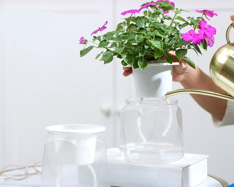 Good Quality Clear Lazy Plastic Flower Pot New Flower Pot for Gardening Diamond Flowerpot