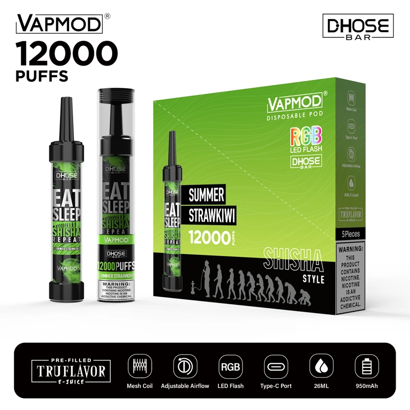 A mais recente caneta de papel de Vape descartável Vapmod 12000 puff Bar Bang Isqueiro e descartável recarregável com flash LED RGB Elf Voltbar XXL