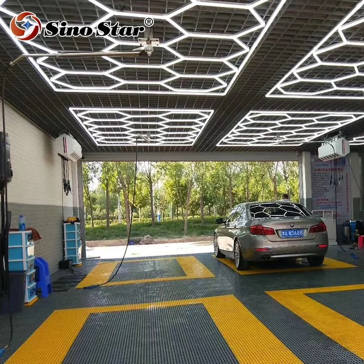 Iluminación Profesional coche detallando Garaje LED lámpara de techo hexagonal para el lavado de coches