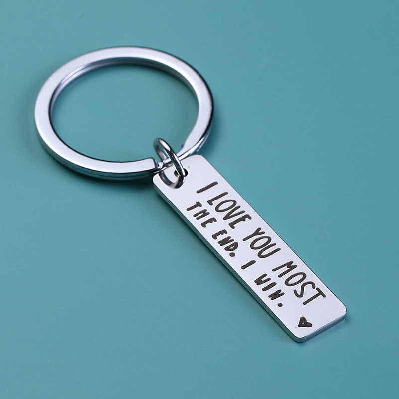 Valentines Day Keychain Gifts for Husband/Wife Custom Stainless Steel Metal Keychain