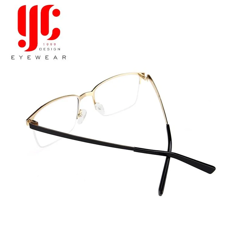 Simple Semi-Rimless Metal Optical Frame Anti Blue Light Reading Glasses