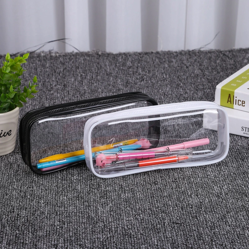 Custom Plastic Pencil Bag PVC Clear Pencil Case Pen Bag with Zipper for School Office