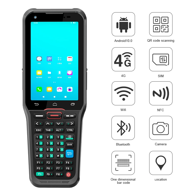 Nuevo Blovedream Android 10.0NFC PDA Escáner de códigos de barras industrial resistente dispositivo PDA para la gestión de almacén