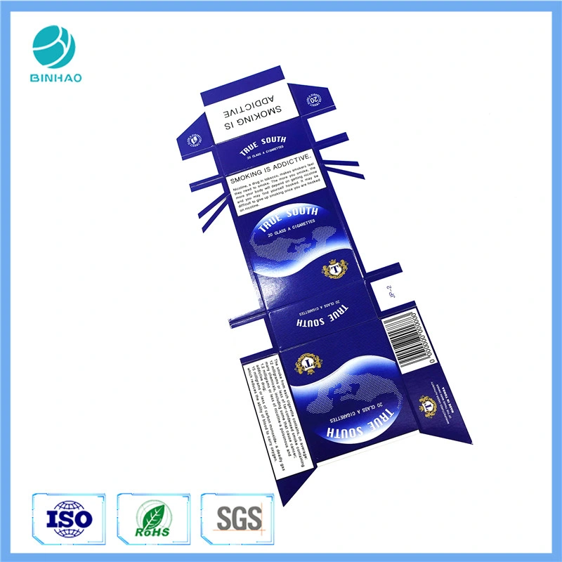 Impressão offset Azul Cor 225 g Hard Pack caixa de cigarros SBS Papel base