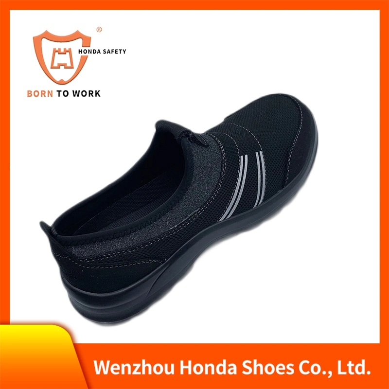 Low Cut Black Split Leather Upper Steel Toe Mesh Lining PU Pouring Sole Safety Shoes