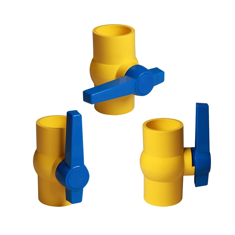 Einteilige PVC-Kugelventil-Steuerung Flow PP-Griff Konstruktion