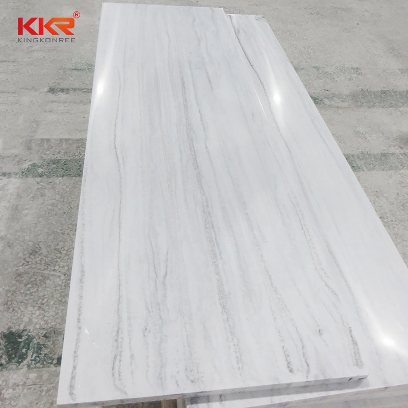 Kkr Factory Custom White Texture Pattern Solid Surface Acrilyc Stone Surface Sheet