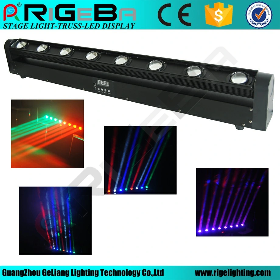 Stage disco Bar DJ cree 8LEDs 10W RGBW 4en1 Spot Barra de cabezal móvil LED del haz