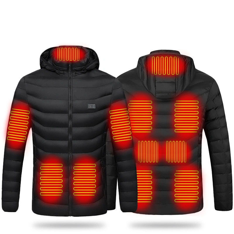 Inverno quente aquecimento eléctrico túnica Blusa com capuz de algodão Coat Casaco Aquecido