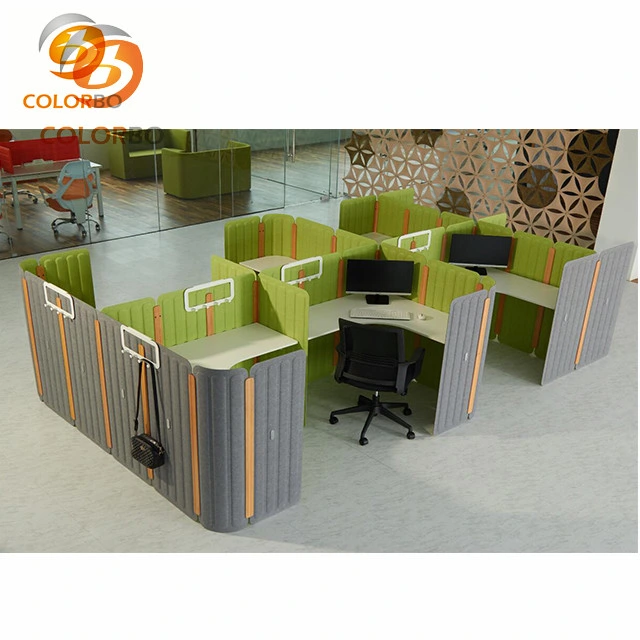 All Color Change Fireproof and Sound Absorption Polyester Fiber Material Office Workstation