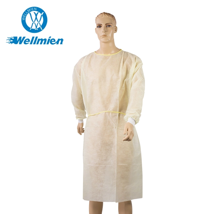 AAMI Level 2 Disposable Virus Test Medical Supply Nonwoven Surgical Waterproof Protective Clothing Medical Isolation Gown for Virus Test Lab Surgery Use