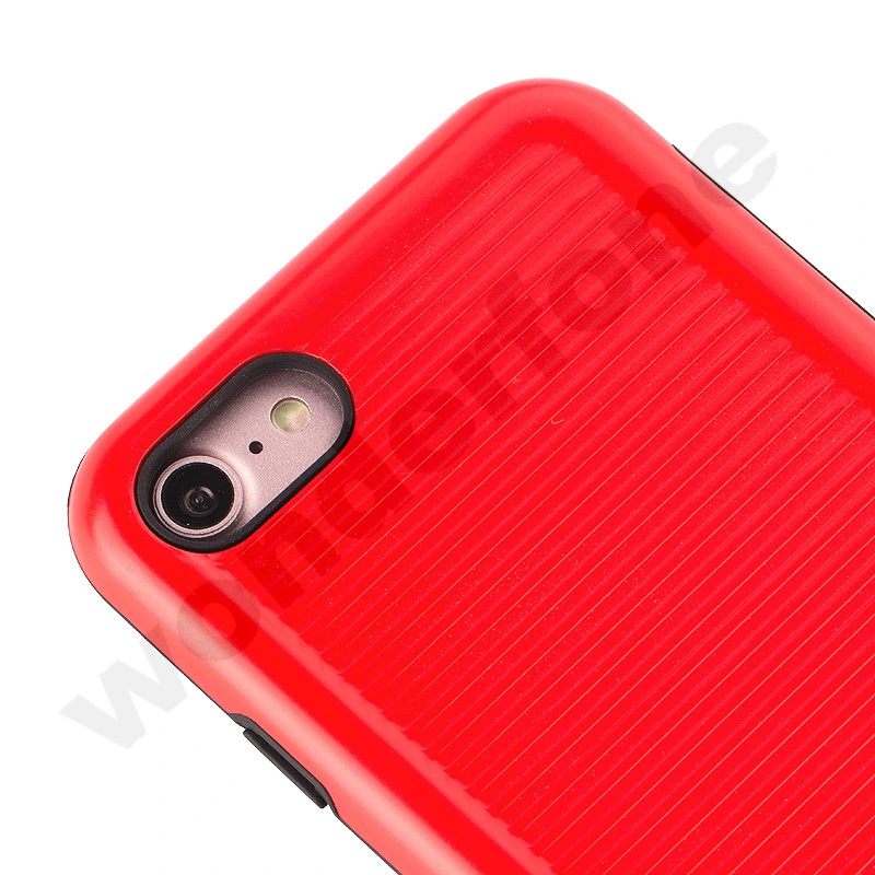 Plastic+TPU 2 in 1 Case with Dust-Proof Plug -Red