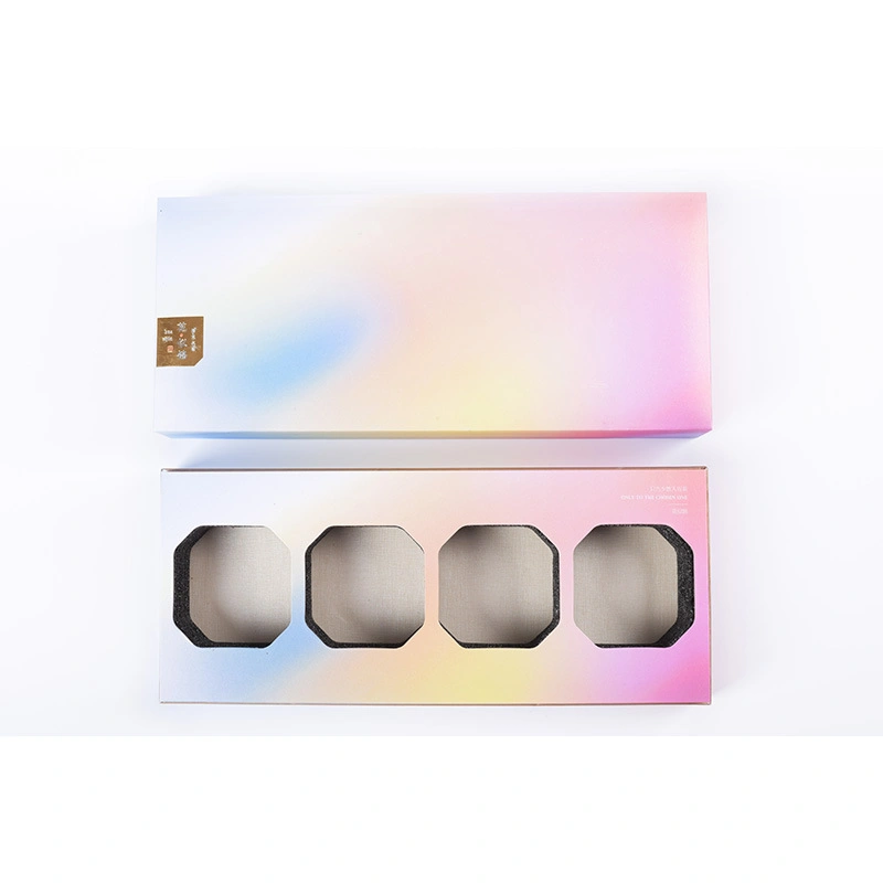 Design personnalisé coloré magnifique Rainbow couleur emballage cadeau boîte alimentaire Emballage boîte boîtes boîtes à thé boîtes carton produits de café de luxe papier Boîte