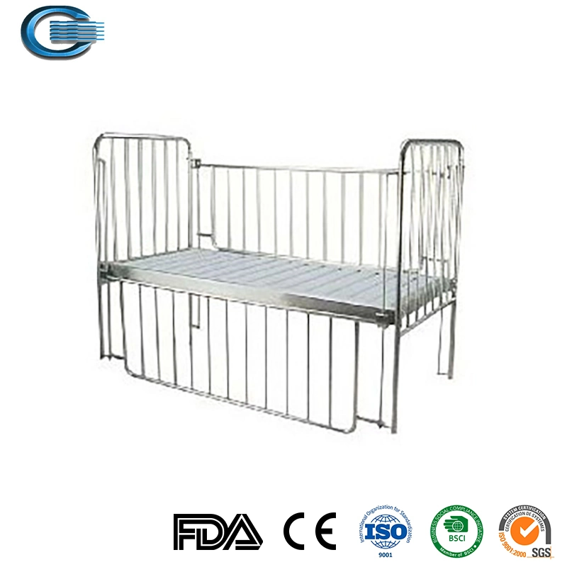 Huasheng Hc-M019 Medical Equipment Stainless Steel Stretcher with Guardrail/Infusion Stand Transport Patient Emergency Trolley Stretcher