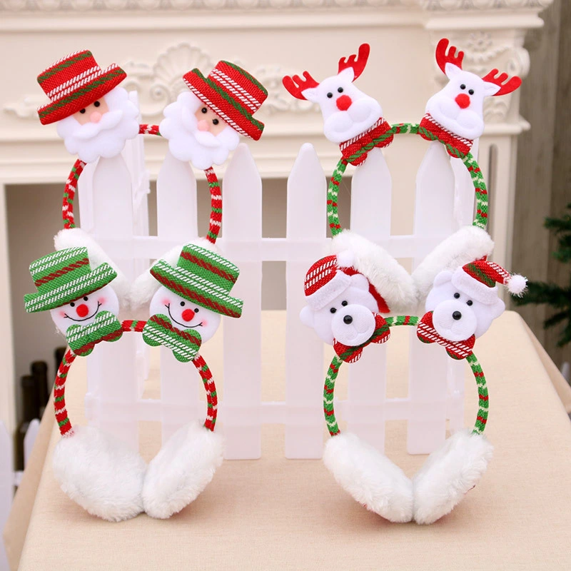 Winter Christmas Holiday New Fashion Cute Lovely Headset with Santa Snowman Elk Ornaments for Xmas Supplier