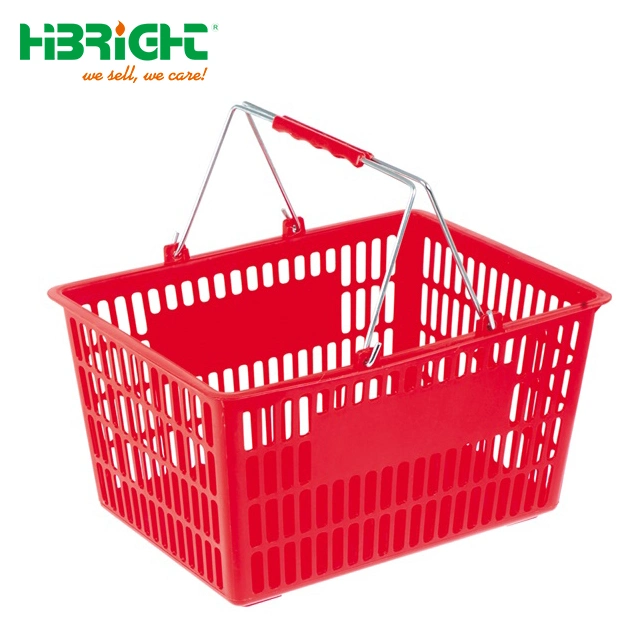 Super Market Double Handle Plastic Shopping Basket