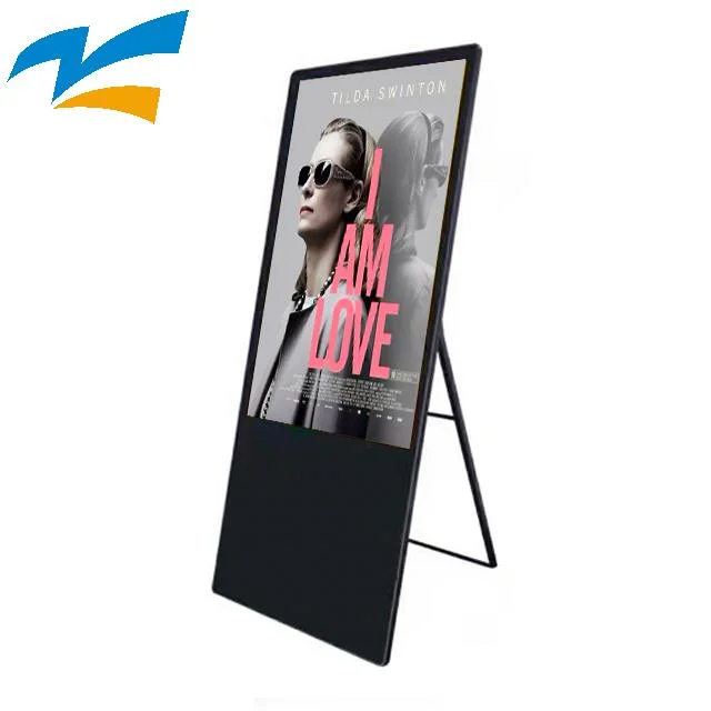 55-Zoll-Standfuß tragbarer LCD-Digital-Signage-Bildschirm, Anzeigenplayer, Digital Media Display