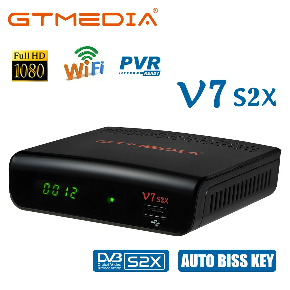 Gtmedia nova chegada V7s2X FTA DVB S2/S2X receptor de TV por satélite com slot de cartão