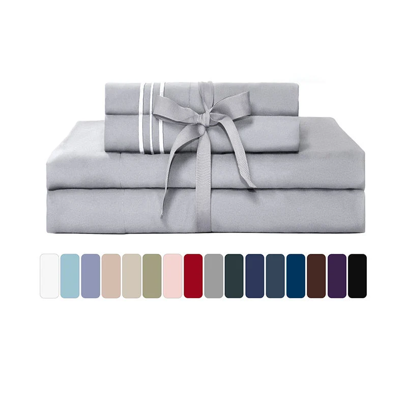 Wholesale 100% Bedding Set Microfiber Polyester Home Hotel Bed Sheet Set