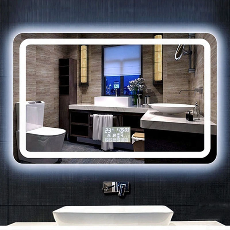 Vente chaude Miroir LED de salle de bain anti-buée personnalisé avec écran tactile