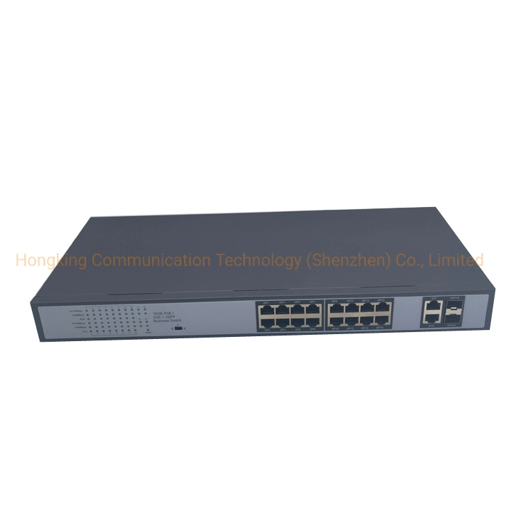 48V Poe Switch 20 Ports Gigabit Uplink 2 Optical 18 Electric Poe IEEE 802.3 Af/at for IP Camera CCTV Security Camera System Network Wireless