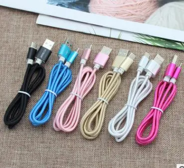 2A Carga de trenzado de sincronización de datos USB Cargador Cable USB para el iPhone6, tipo C y teléfonos de Andriod