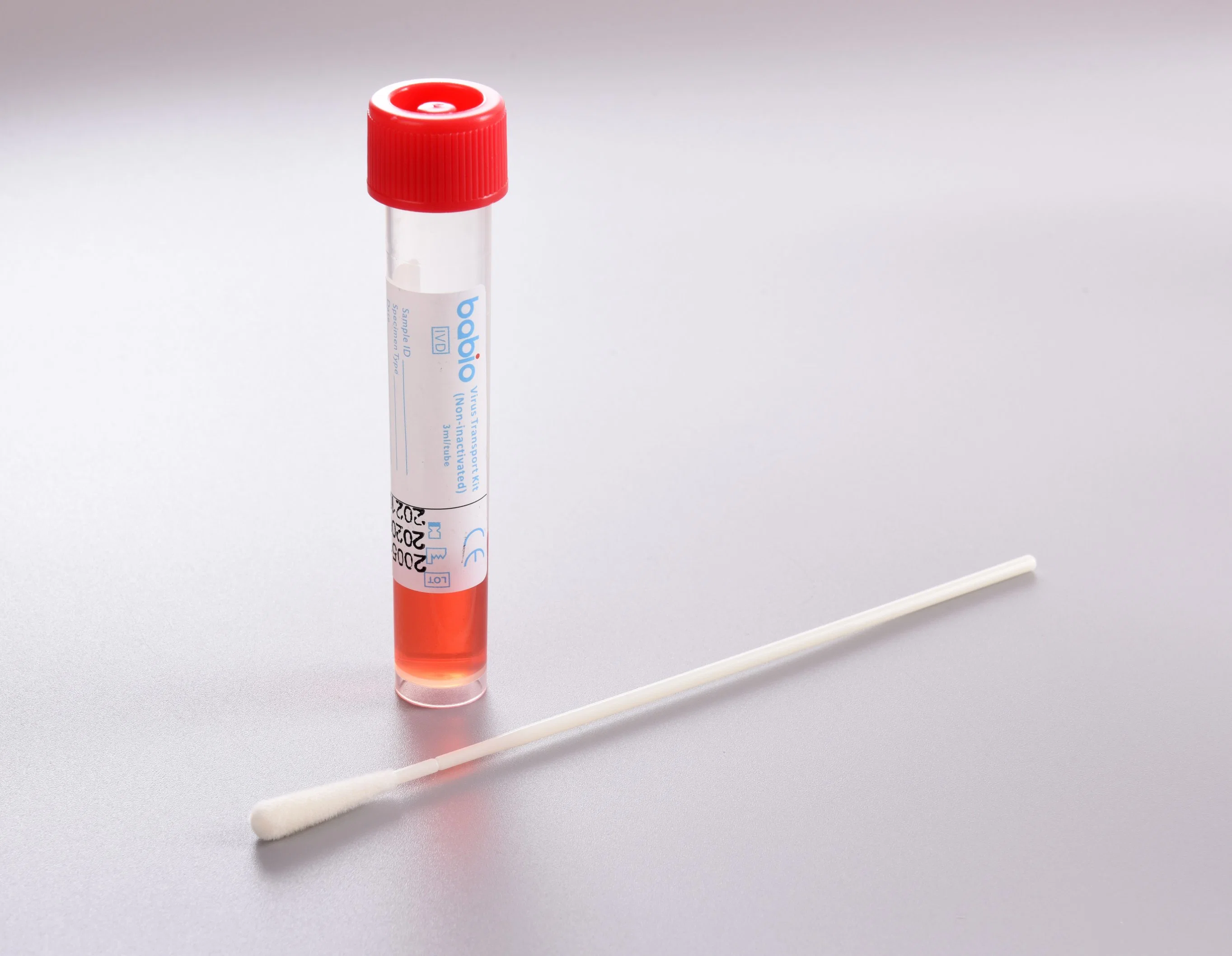 Disposable Medical Sampling Virus Collection PCR Swab Tubes with Nasal Swabs