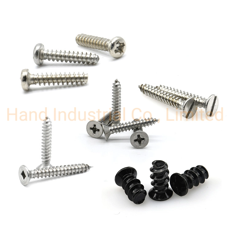 Stainless Steel 304 Csk Square Drive Head with Ribs Self Tapping Screws for Metal