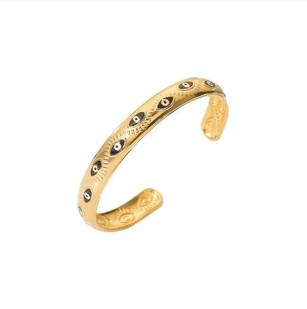 Pulseira de moda Hot Sales 18K Gold em aço inoxidável Open Blangle