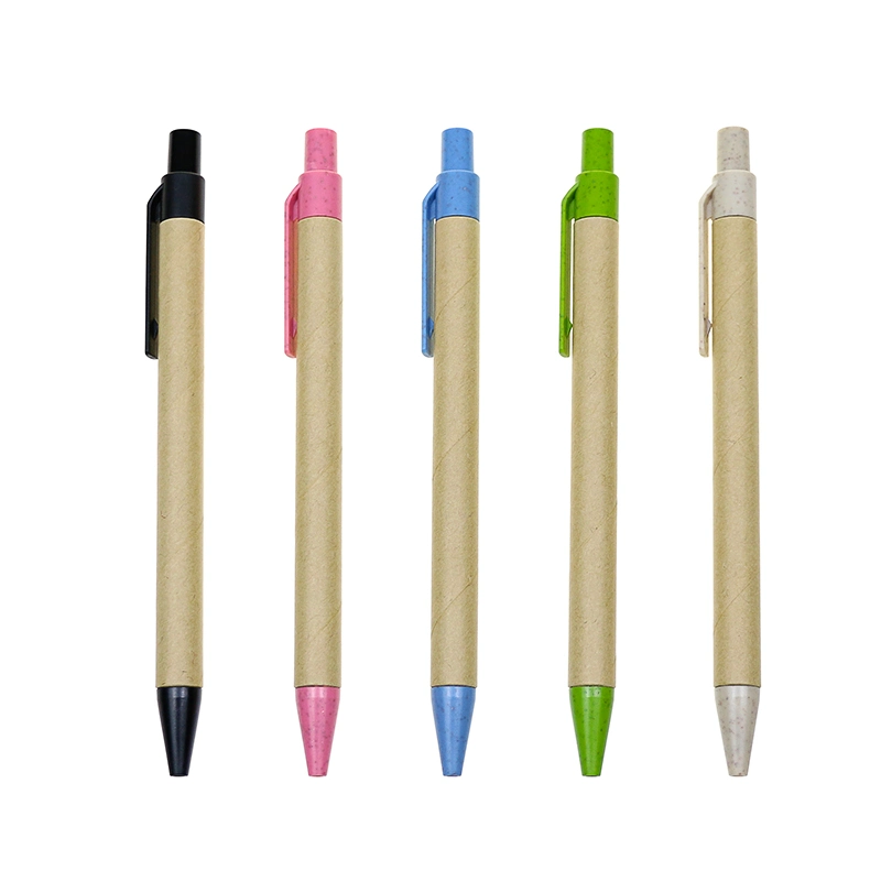 New Design Eco-Friendly Kraft Paper Pen with Custom Logo Printed