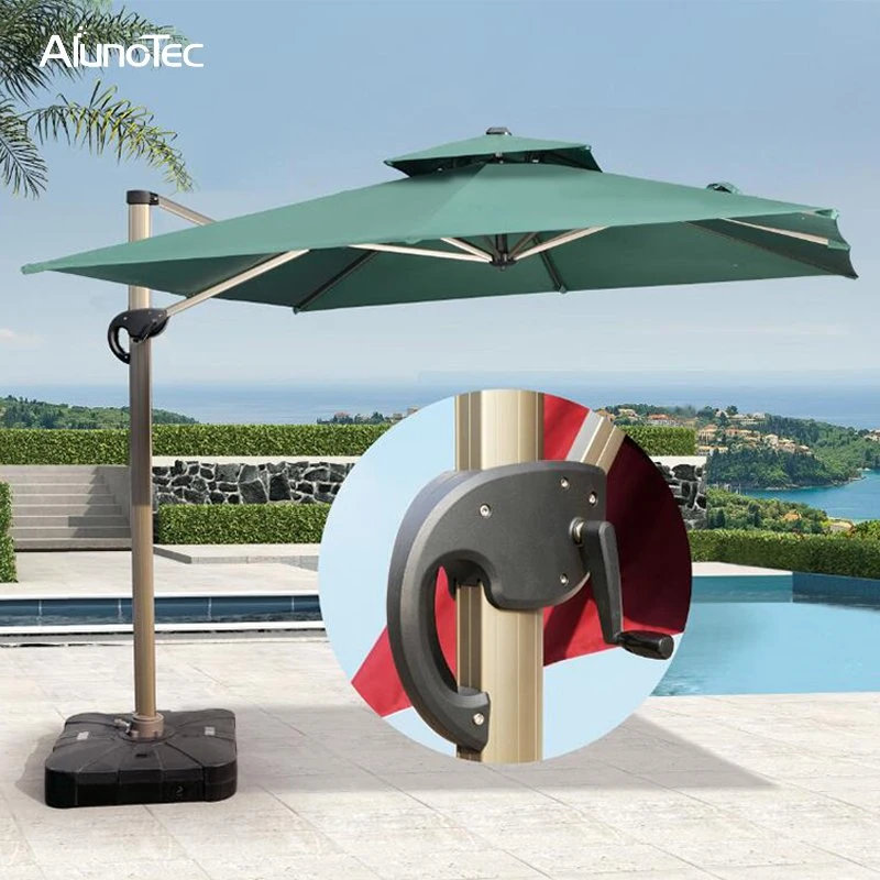 Flexible 360 Degree Turning Outdoor Furniture Roman Folding Parasols Patio Umbrellas