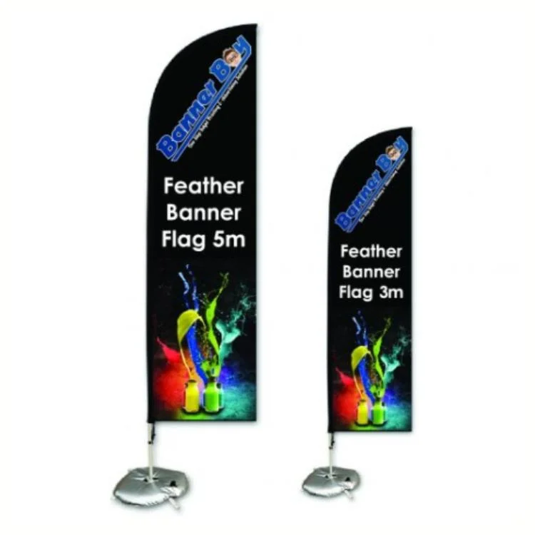 Impresión personalizada al aire libre Flying Promoción Feather Bandera Publicidad impresa personalizada Bandera de plumas