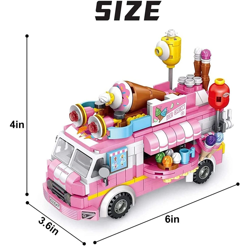 553 STÜCK 25-in-1 Bausteinbauten Baufahrzeuge Kit Stem Lernen Bausteine Set Geburtstagsgeschenke Eis Auto