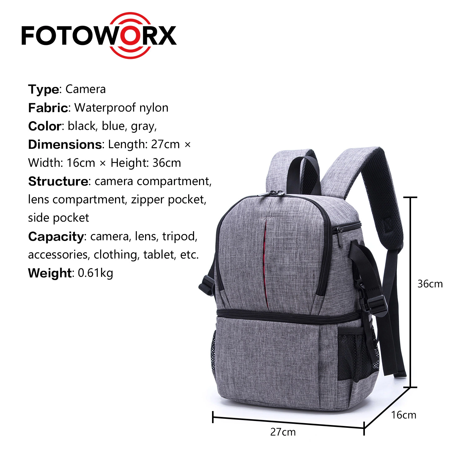 Multi Functional Bags Camera Lens Backpack for DSLR Photography