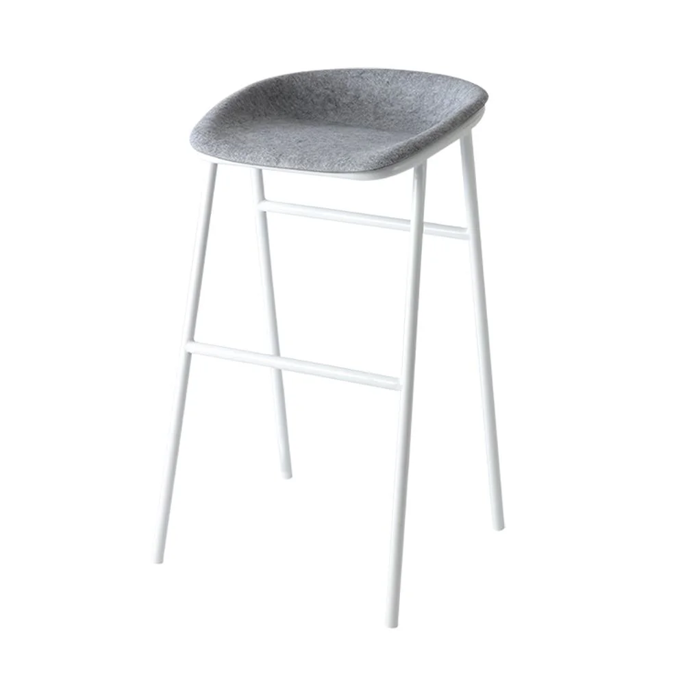 Modern Design Metal Legs Eco-Friendly Recycled Pet Felt Seat High Counter Stool Kitchen Stool Bar Chair