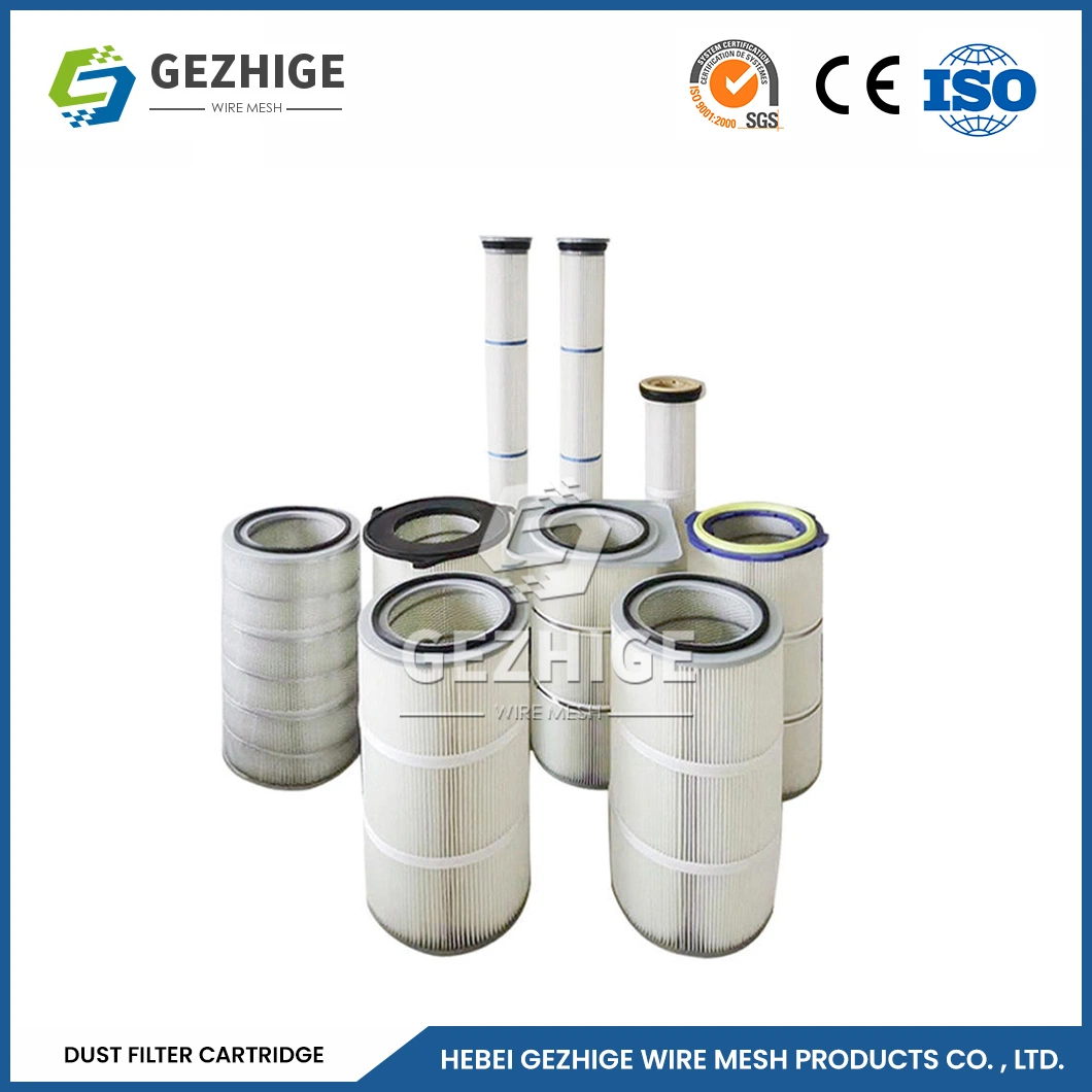 Gezhige Polymer Water Treatment Cartridge Factory 5m 6m Filter Area Industrial Dust Filter China 1000m3/H-100000m3/H Air Volume Industry Air Filter Cartridge