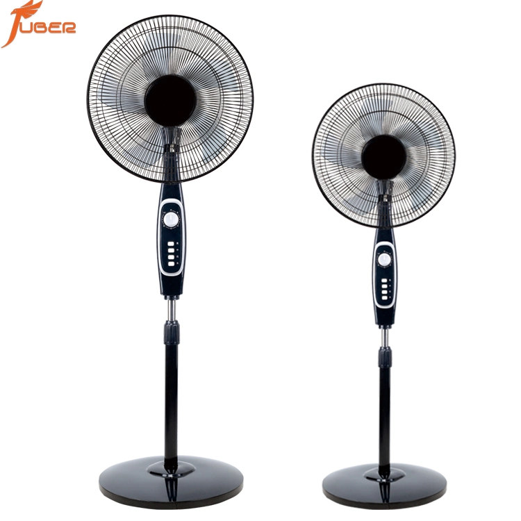 Juber Hot Sale Stand 16 pouces noir du ventilateur de refroidissement à air électrique de ventilateur permanent avec minuterie