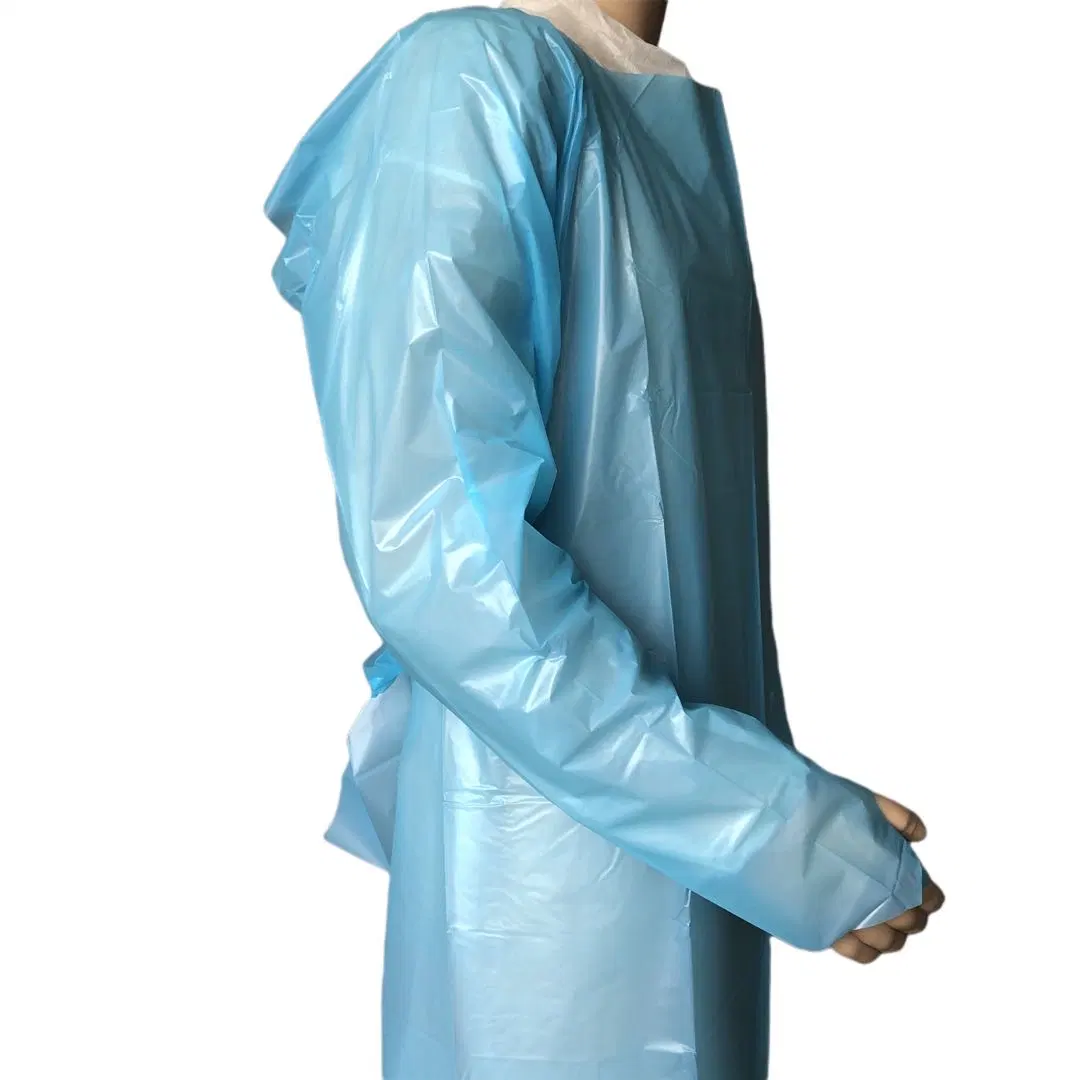 Disposable Waterproof CPE Apron Gown with Long Sleeve Cover